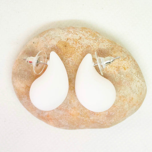 Pendientes gota blancos - Evam Joies