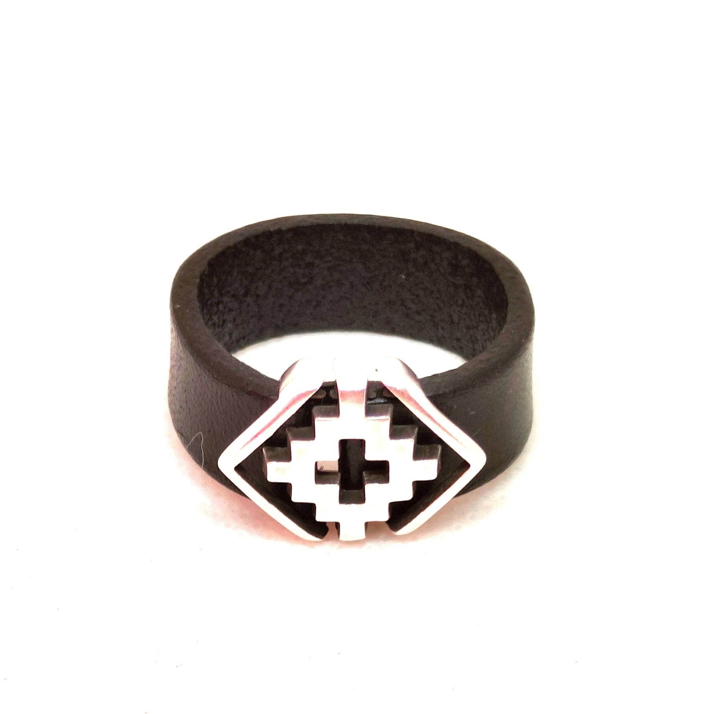 Anillo de cuero geométrico unisex - Evam Joies