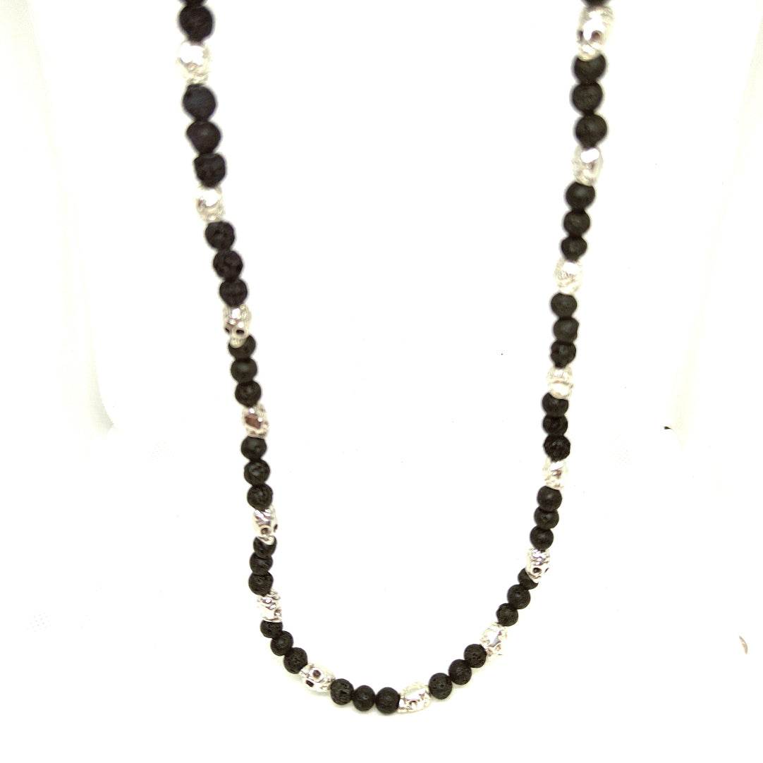 Collar calaveras y bolas negras - Evam Joies