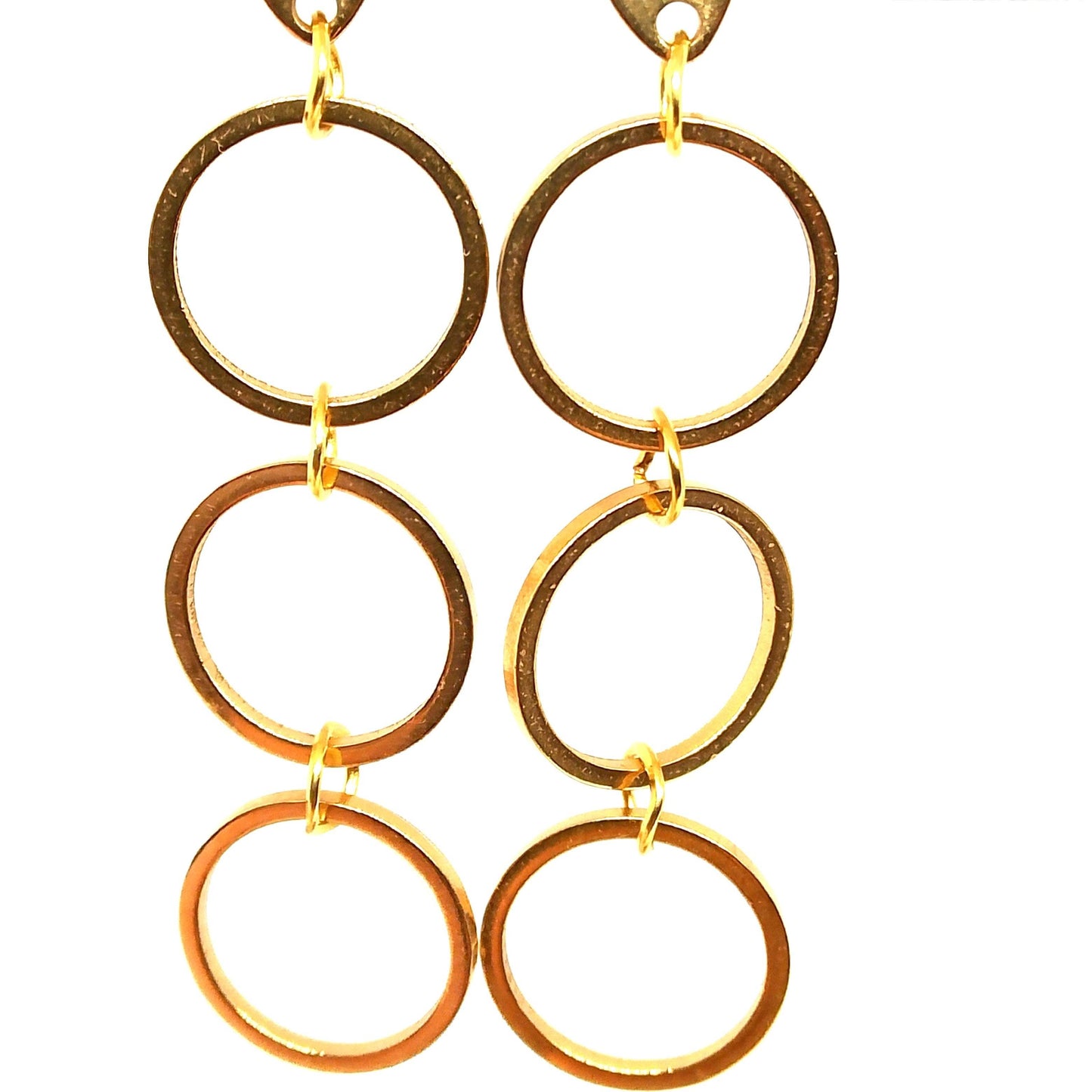 Pendientes largos aros dorados - Evam Joies
