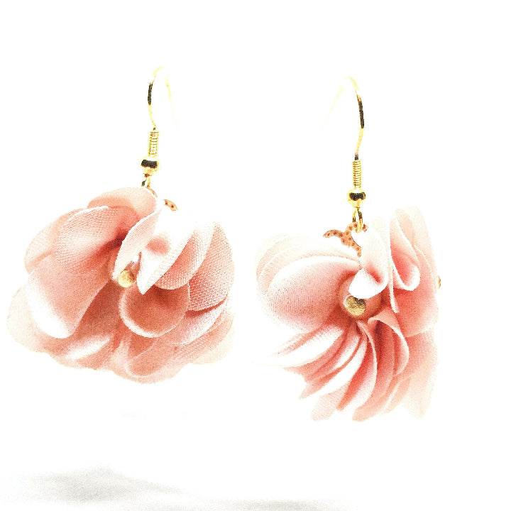 Pendientes flores de tela 7 colores - Evam Joies