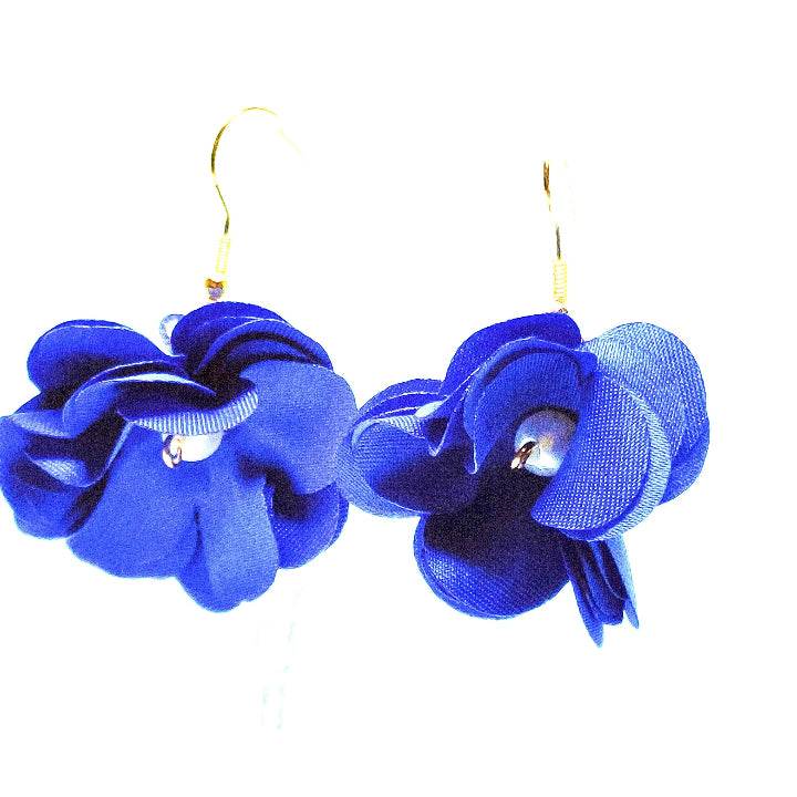 Pendientes flores de tela 7 colores - Evam Joies
