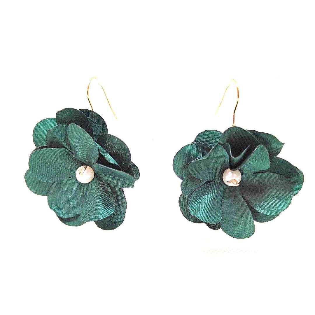 Pendientes flores de tela 7 colores - Evam Joies