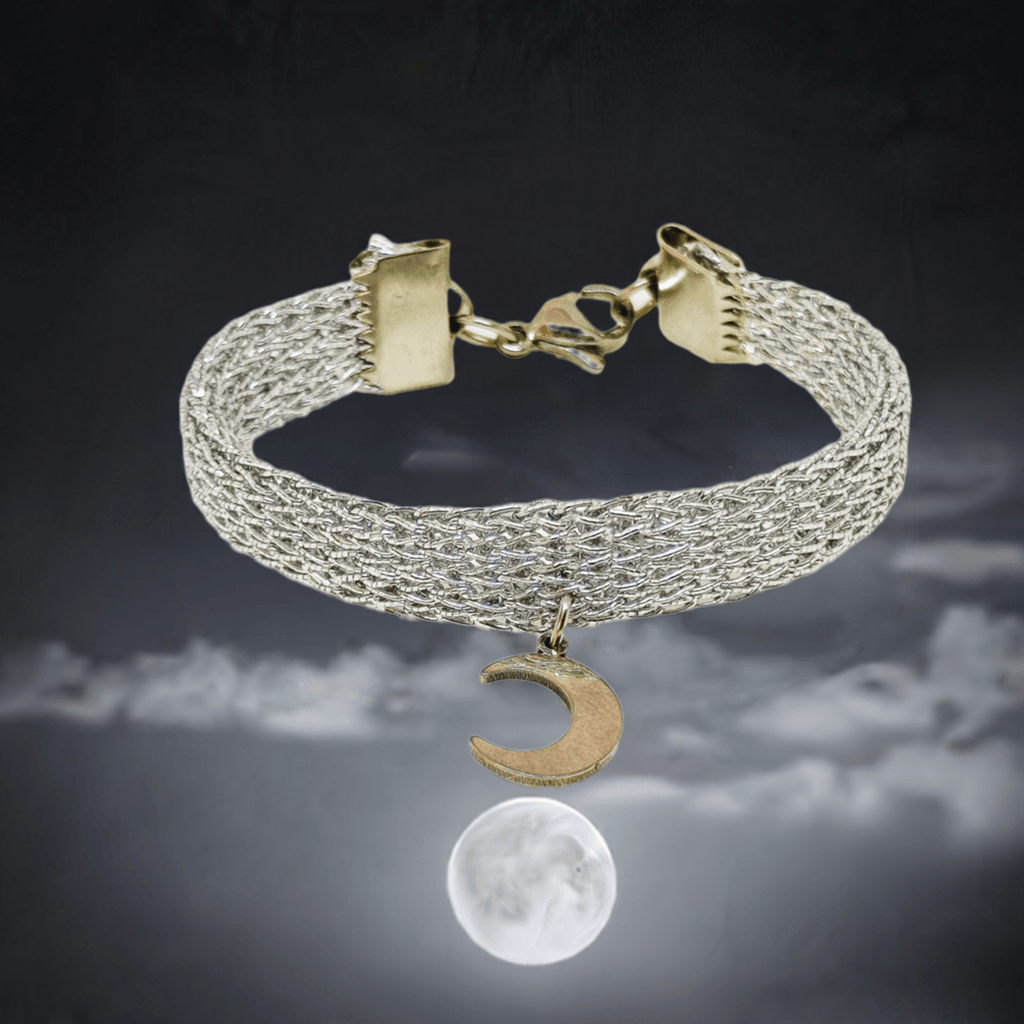 Pulsera de malla plateada - Evam Joies