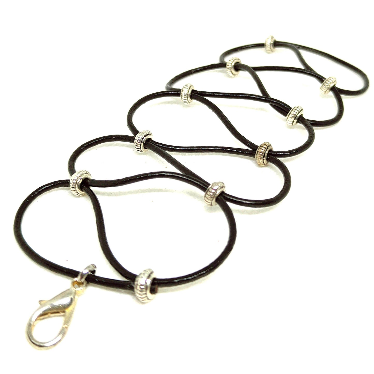 Pulsera cuero y abalorios - Evam Joies