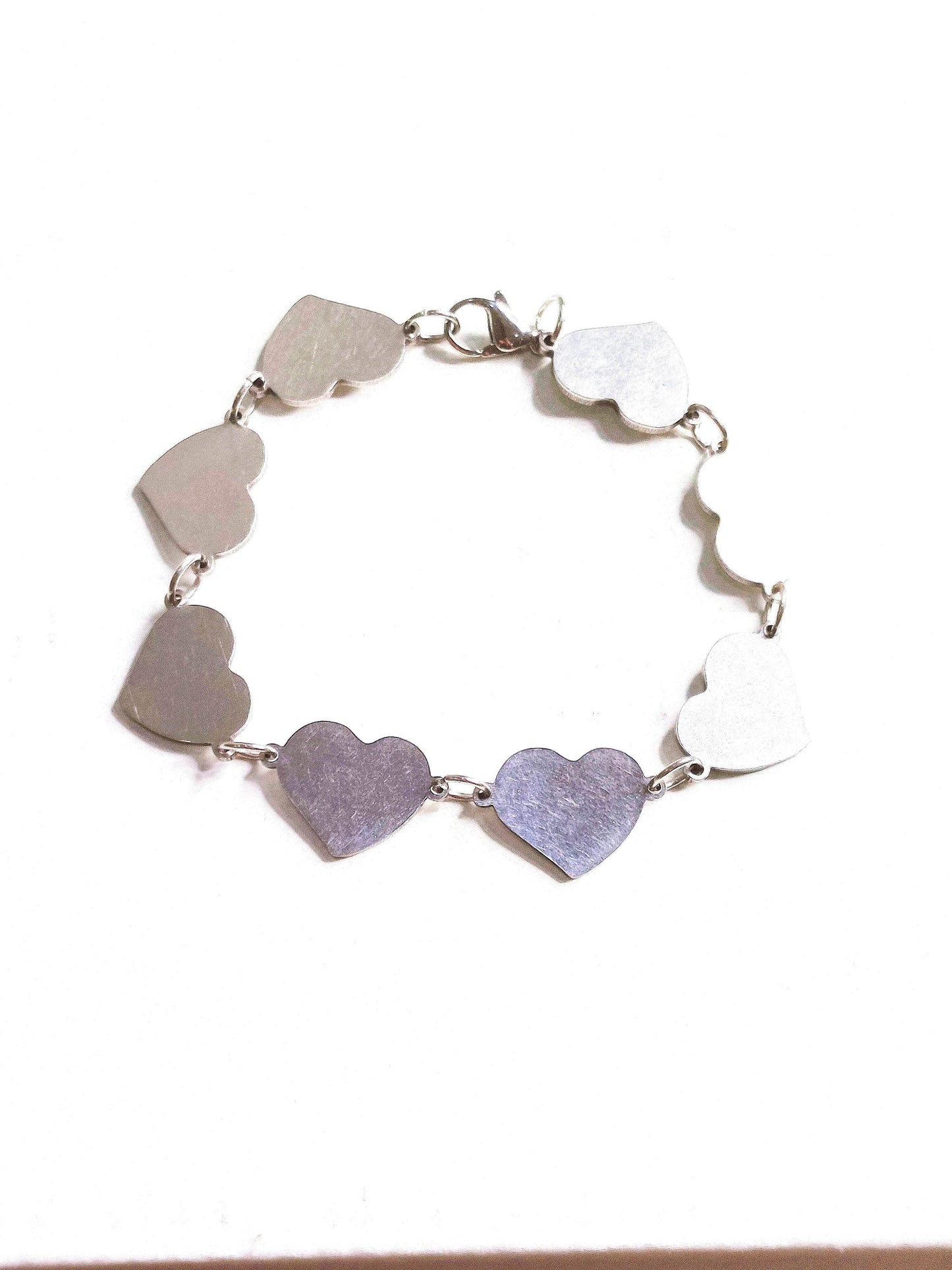 Pulsera corazones de acero - Evam Joies