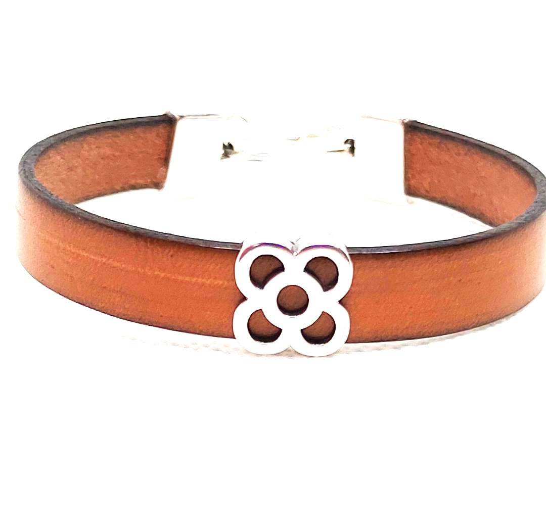 Pulsera cuero hombre baldosa Barcelona - Evam Joies
