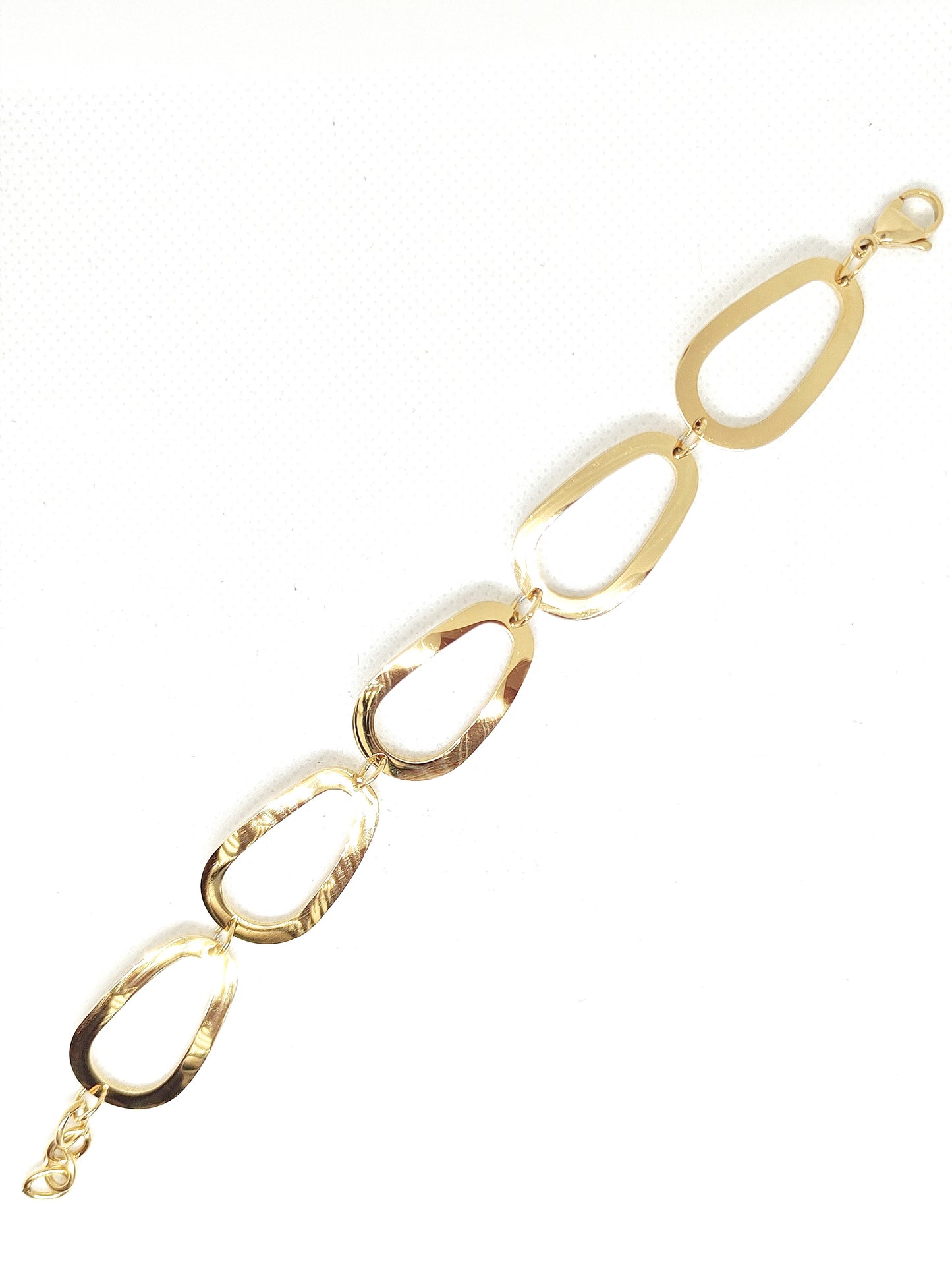 Pulsera eslabones dorada de acero estirada