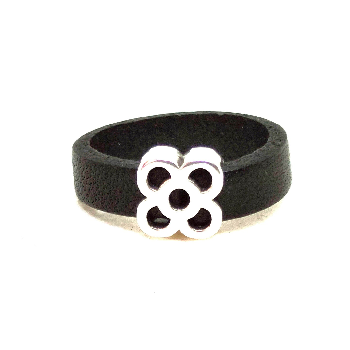 Anillo cuero negro Bcn - Evam Joies