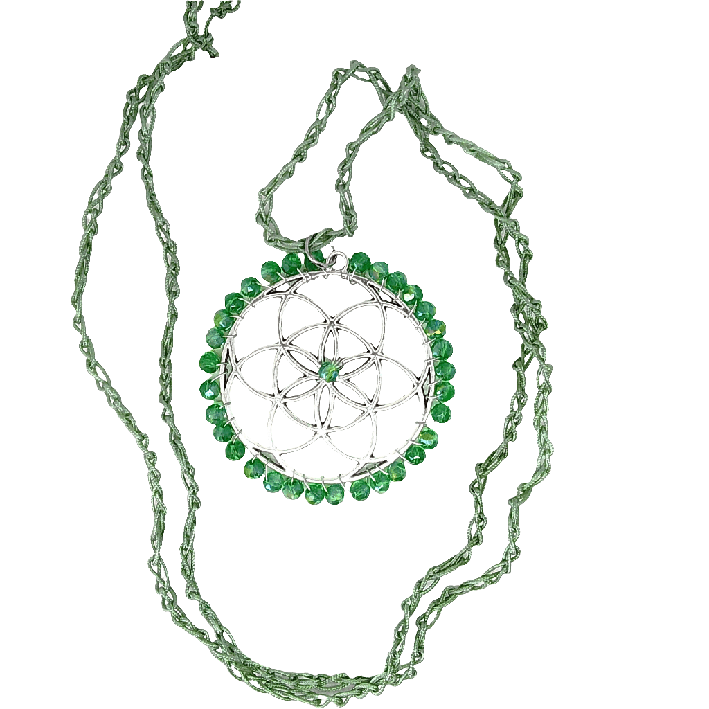 Colgante semilla de la vida crochet - Evam Joies
