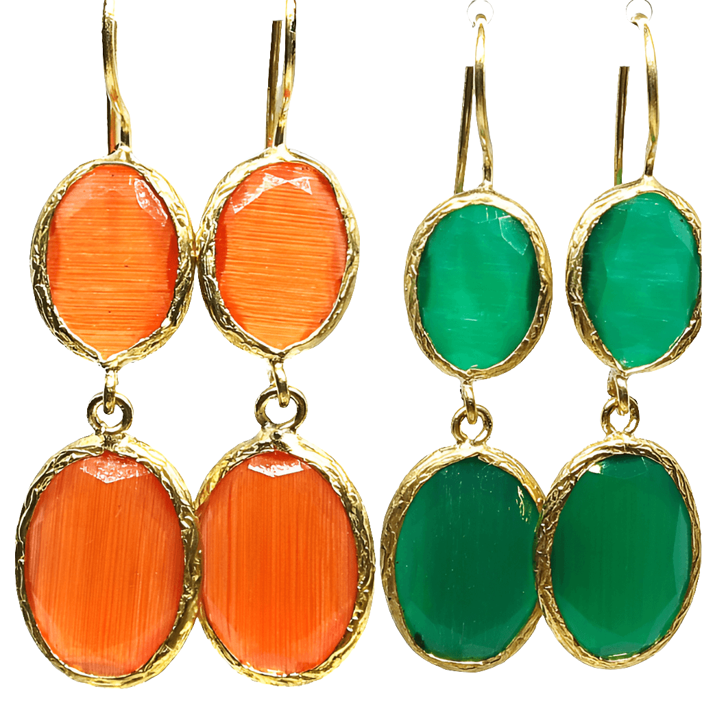 Pendientes largos de piedras naturales - Evam Joies