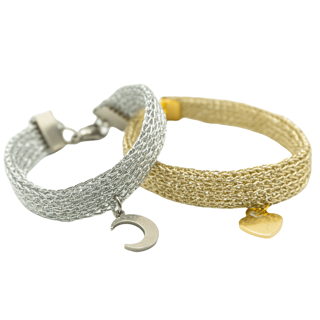 Pulsera de malla plateada - Evam Joies