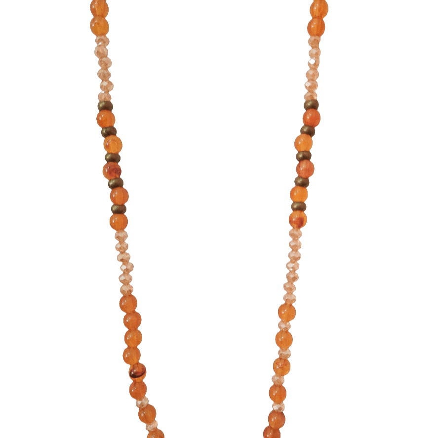 Collar largo con borla ámbar sintético - Evam Joies