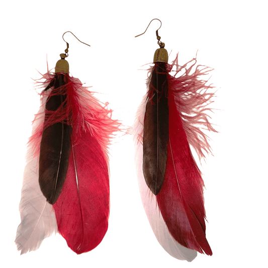 Pendientes de plumas naturales - Evam Joies