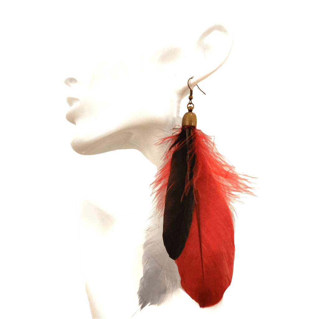 Pendientes de plumas naturales - Evam Joies