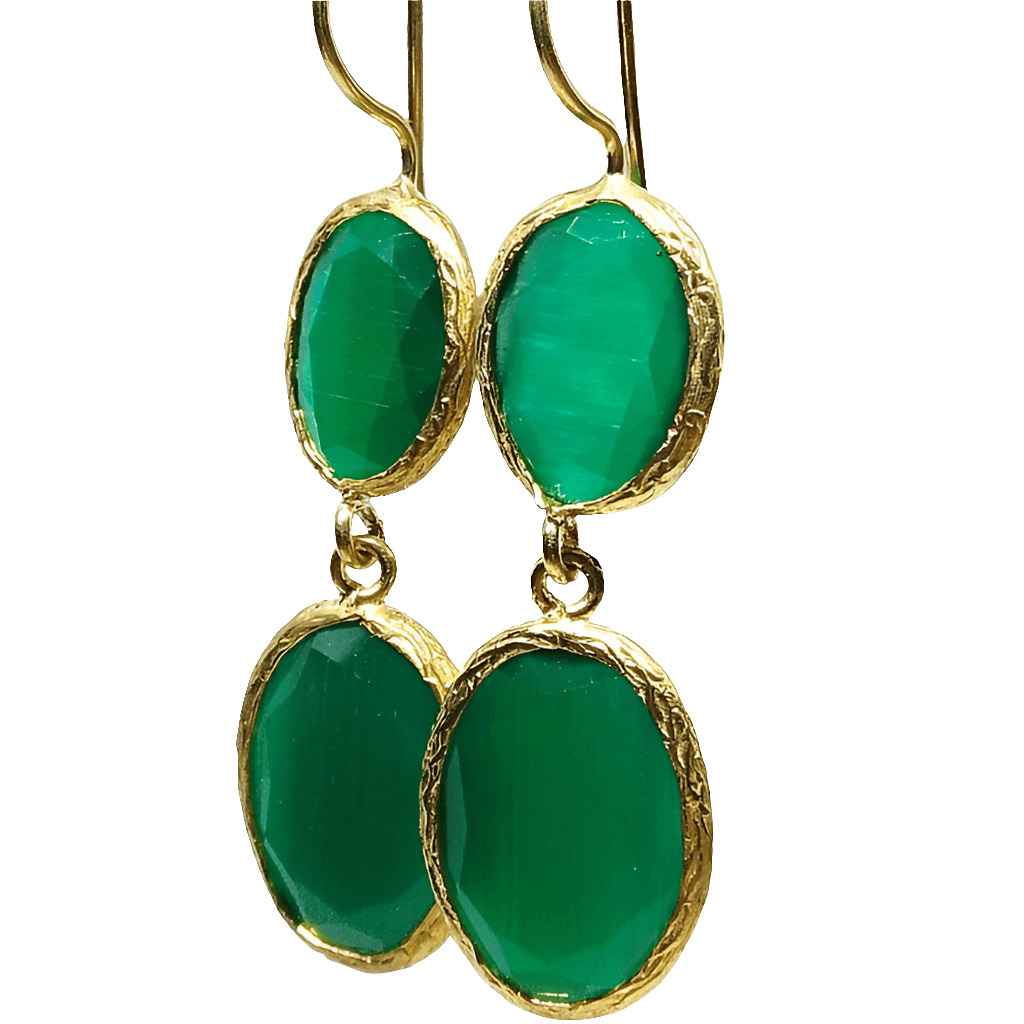 Pendientes largos de piedras naturales - Evam Joies