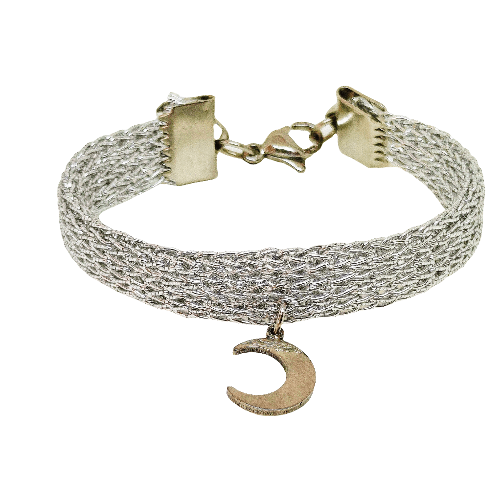 Pulsera de malla plateada - Evam Joies