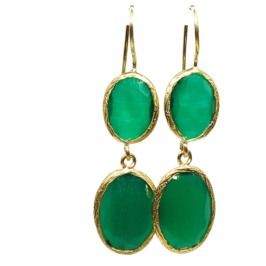 Pendientes largos de piedras naturales - Evam Joies