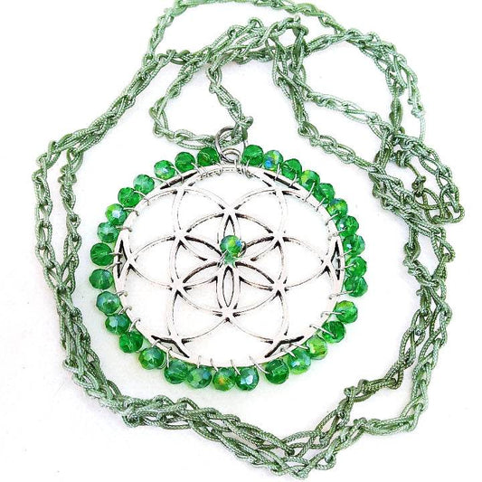 Colgante semilla de la vida crochet - Evam Joies