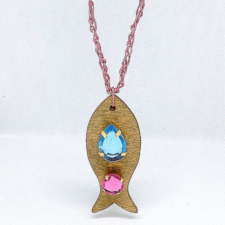 Collar pez madera - Evam Joies