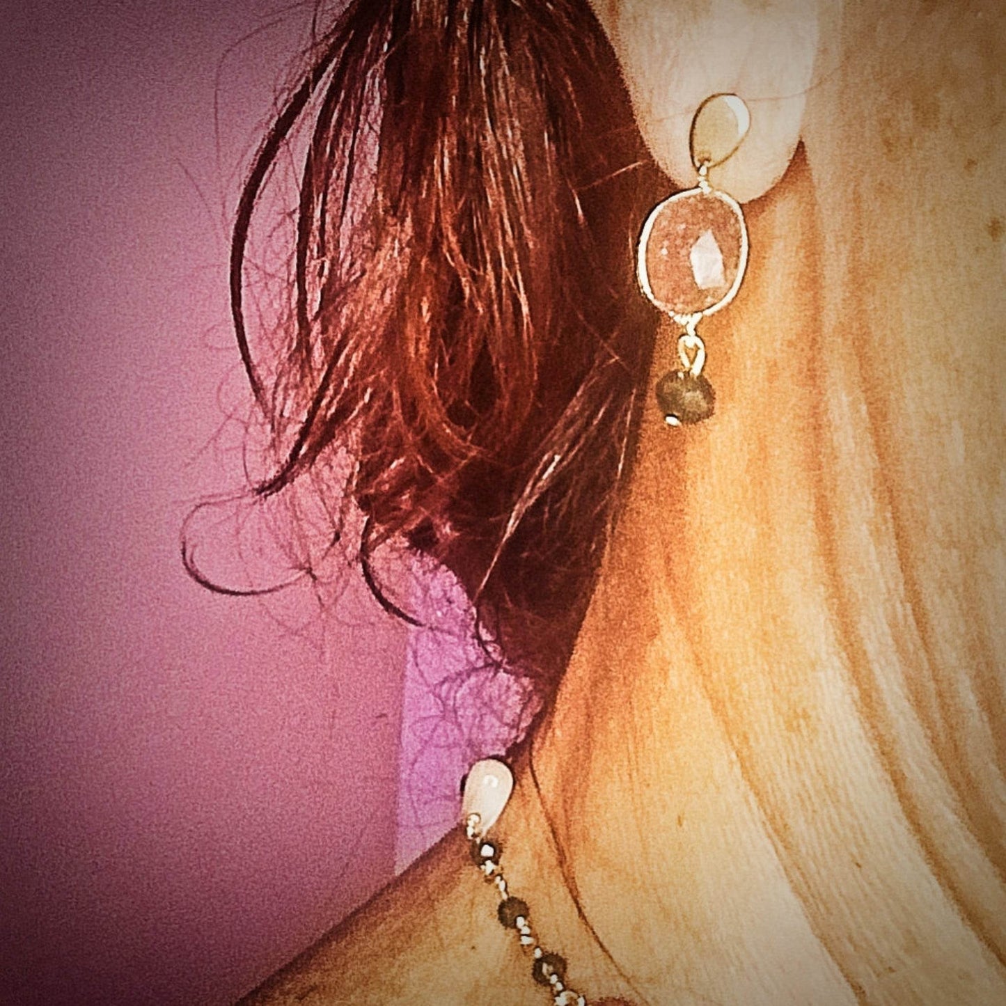 Pendientes de piedra y cristal - Evam Joies