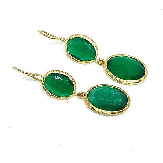 Pendientes largos de piedras naturales - Evam Joies