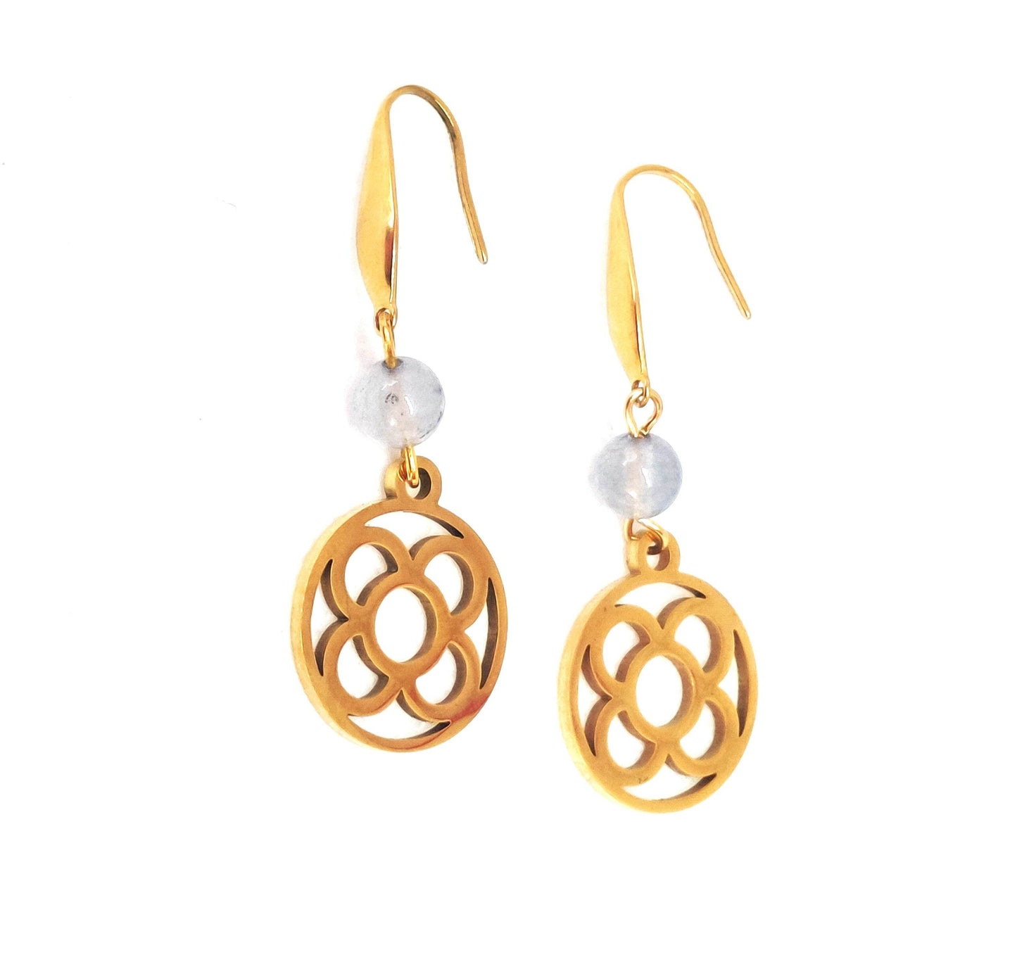 Pendientes panot acero dorado - Evam Joies
