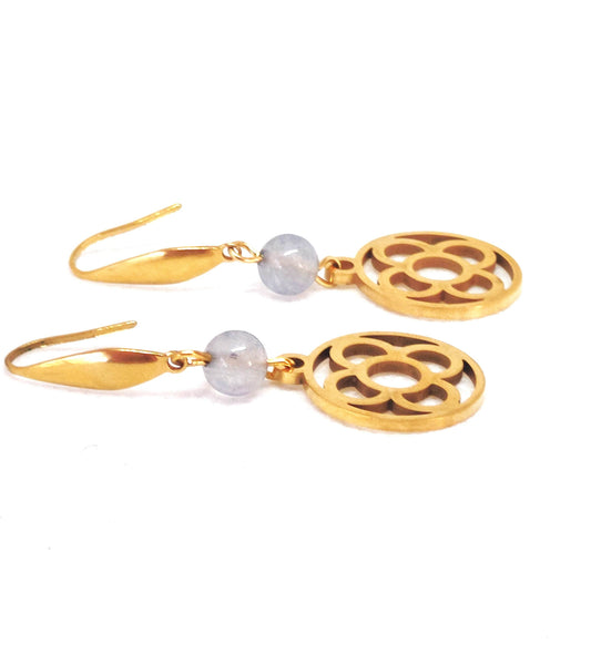 Pendientes panot acero dorado - Evam Joies