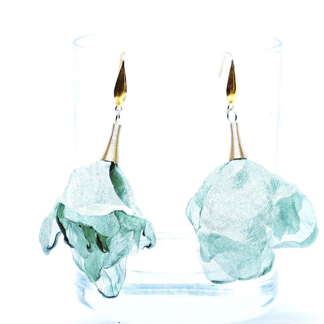Pendientes flor de seda 8 colores - Evam Joies