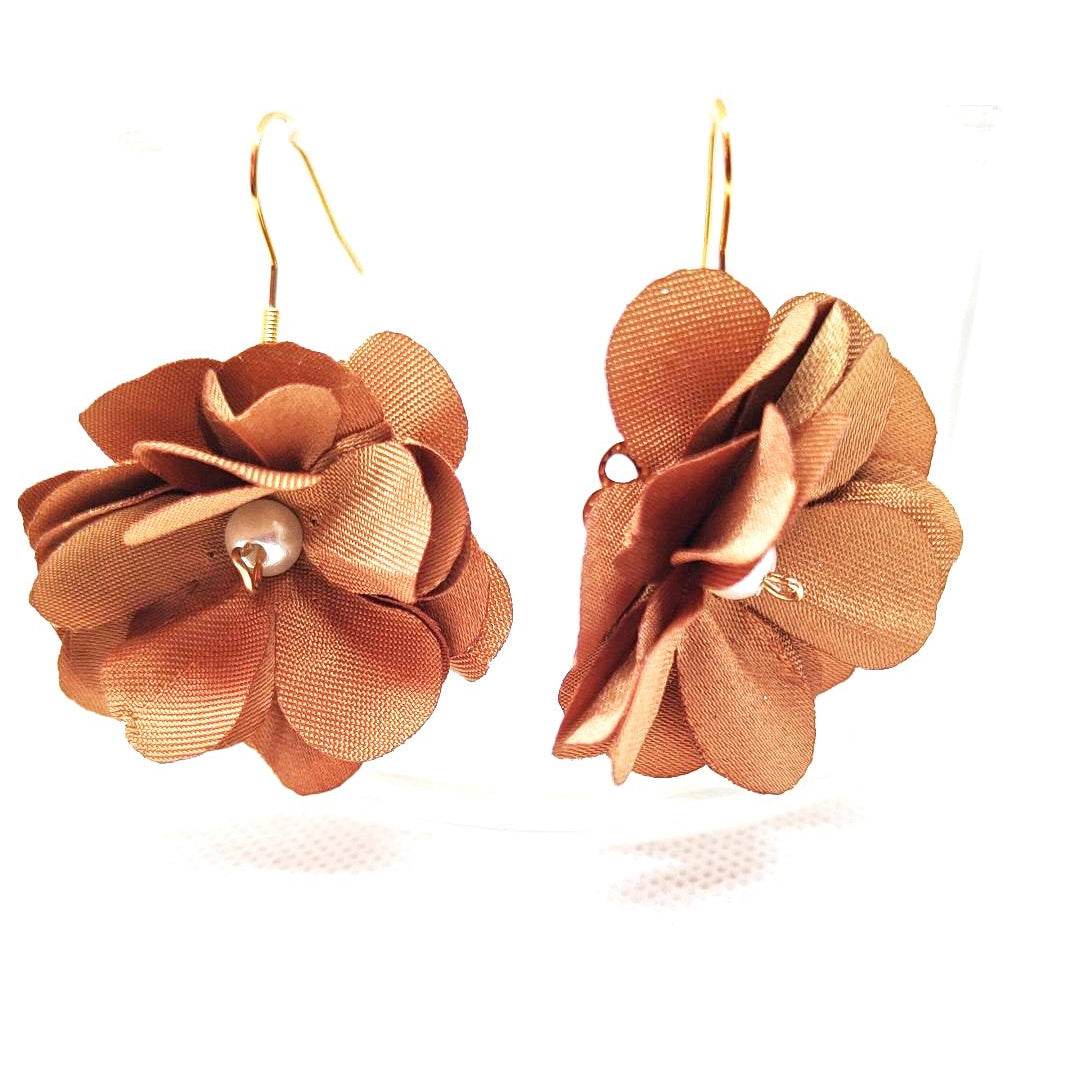 Pendientes flores de tela 7 colores - Evam Joies