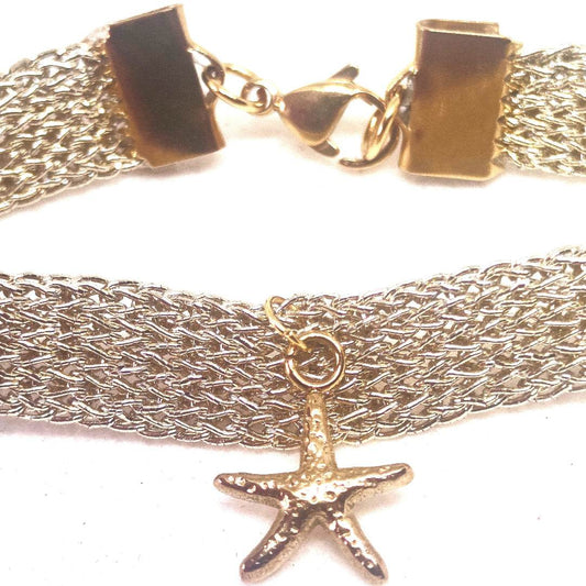 Pulsera de malla dorada - Evam Joies