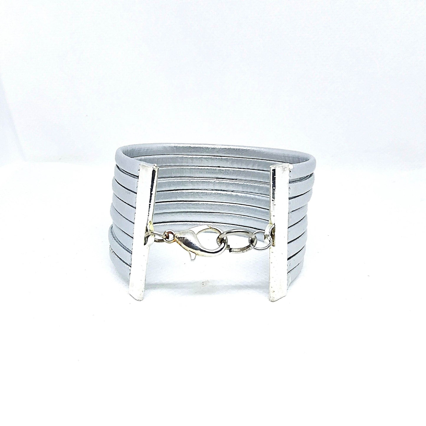 Pulsera ancha plateada - Evam Joies