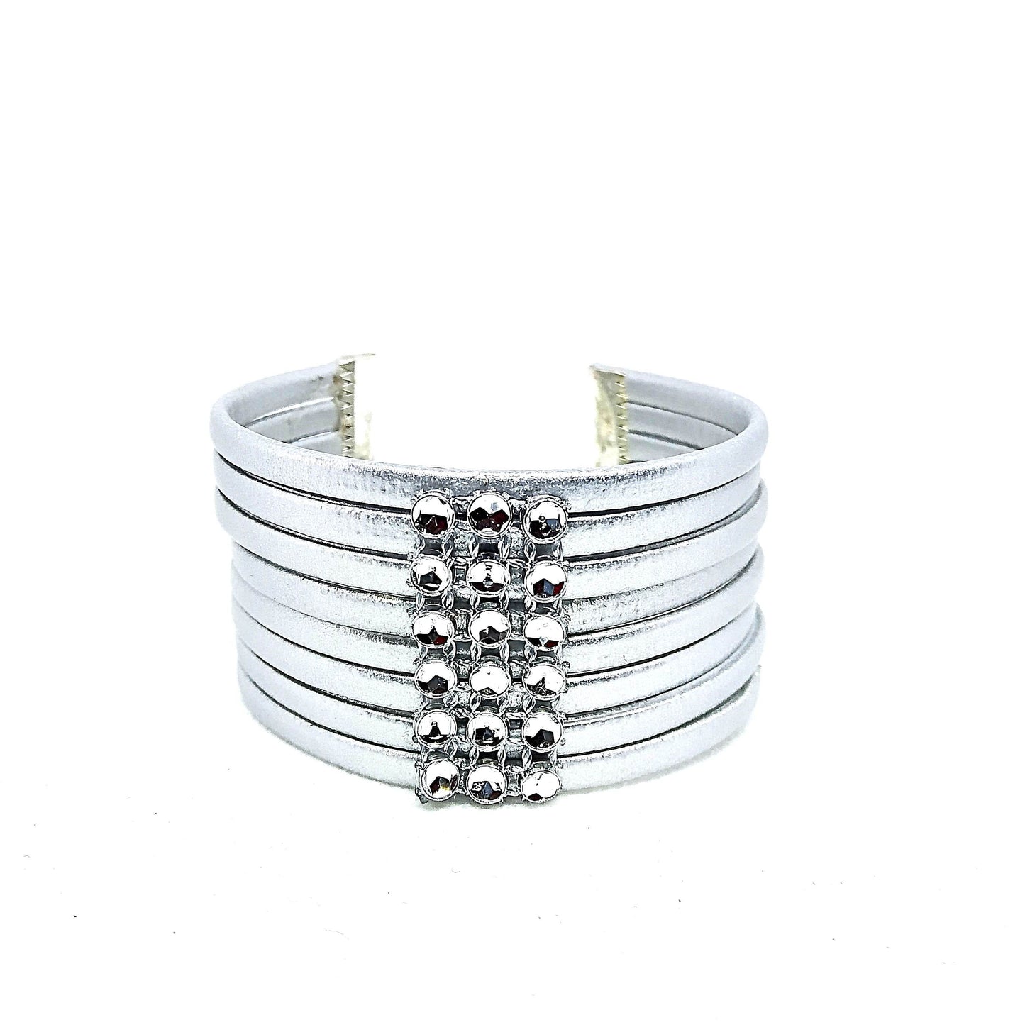 Pulsera ancha plateada - Evam Joies