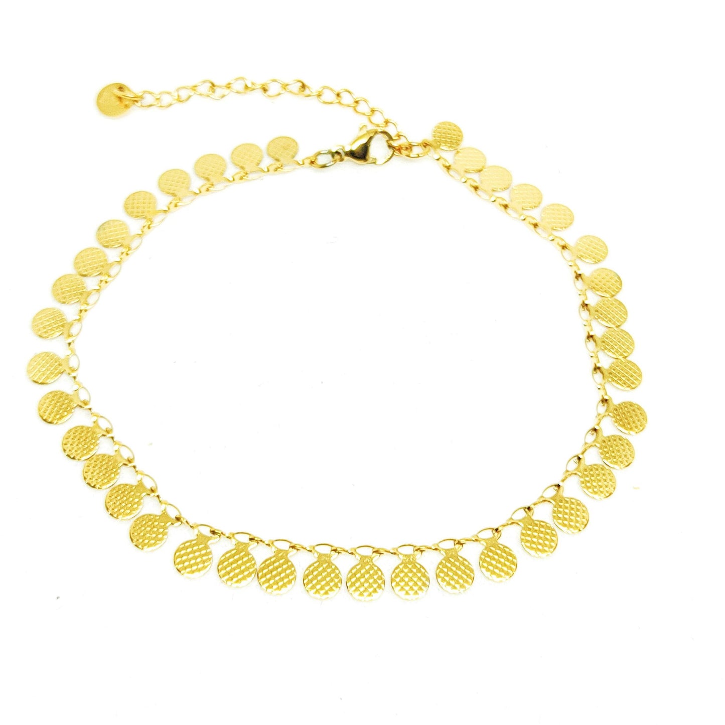 Tobilleras acero inoxidable monedas - Evam Joies