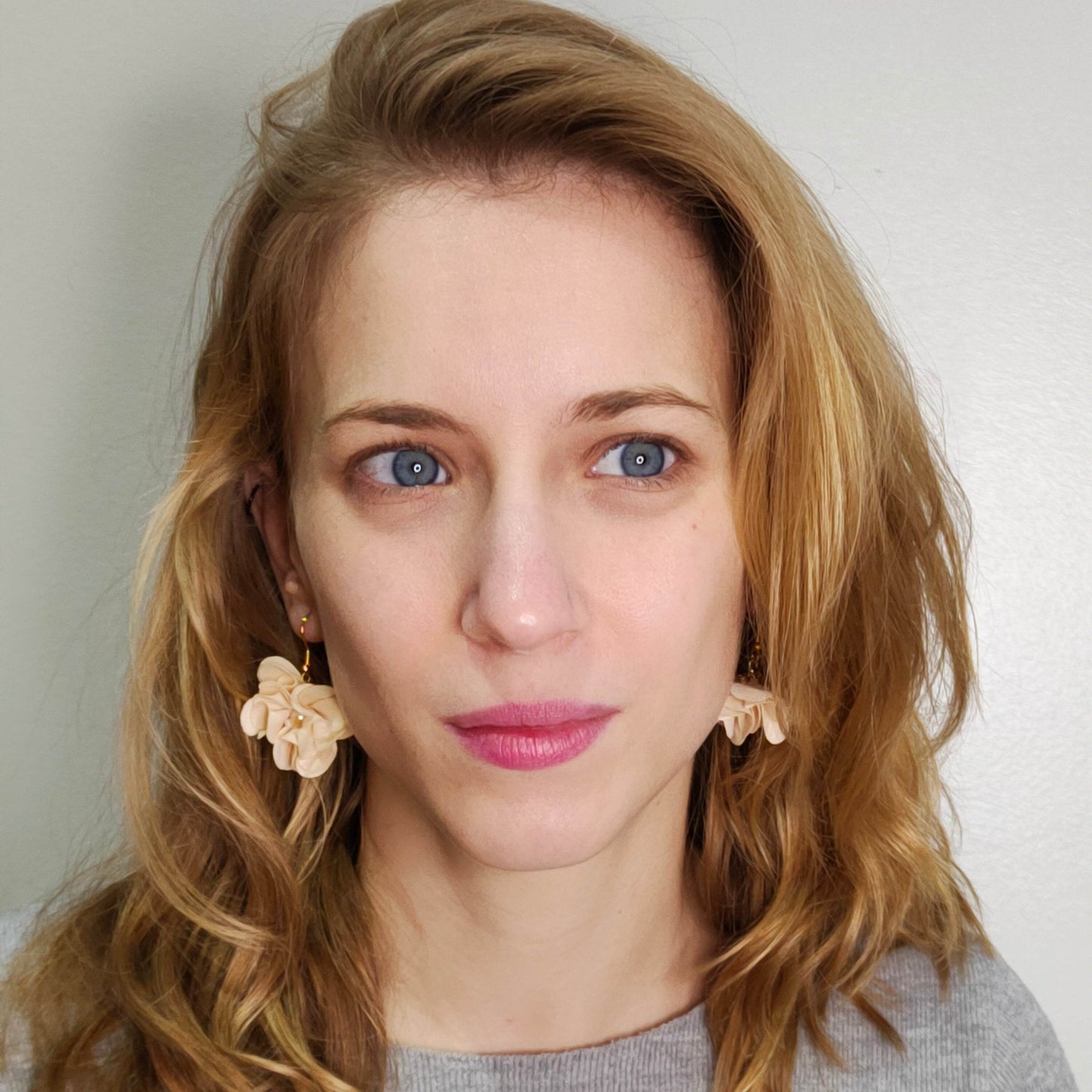 Pendientes flores de tela 7 colores - Evam Joies