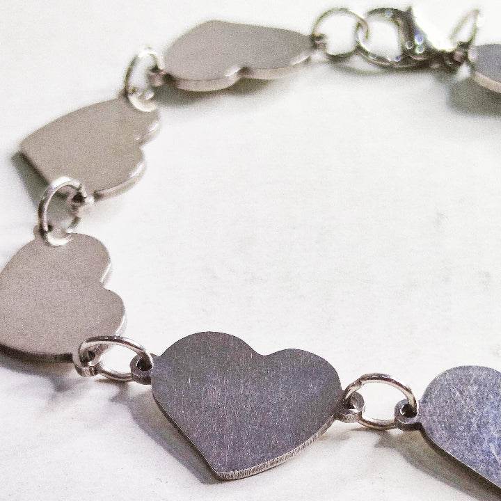 Pulsera corazones de acero - Evam Joies