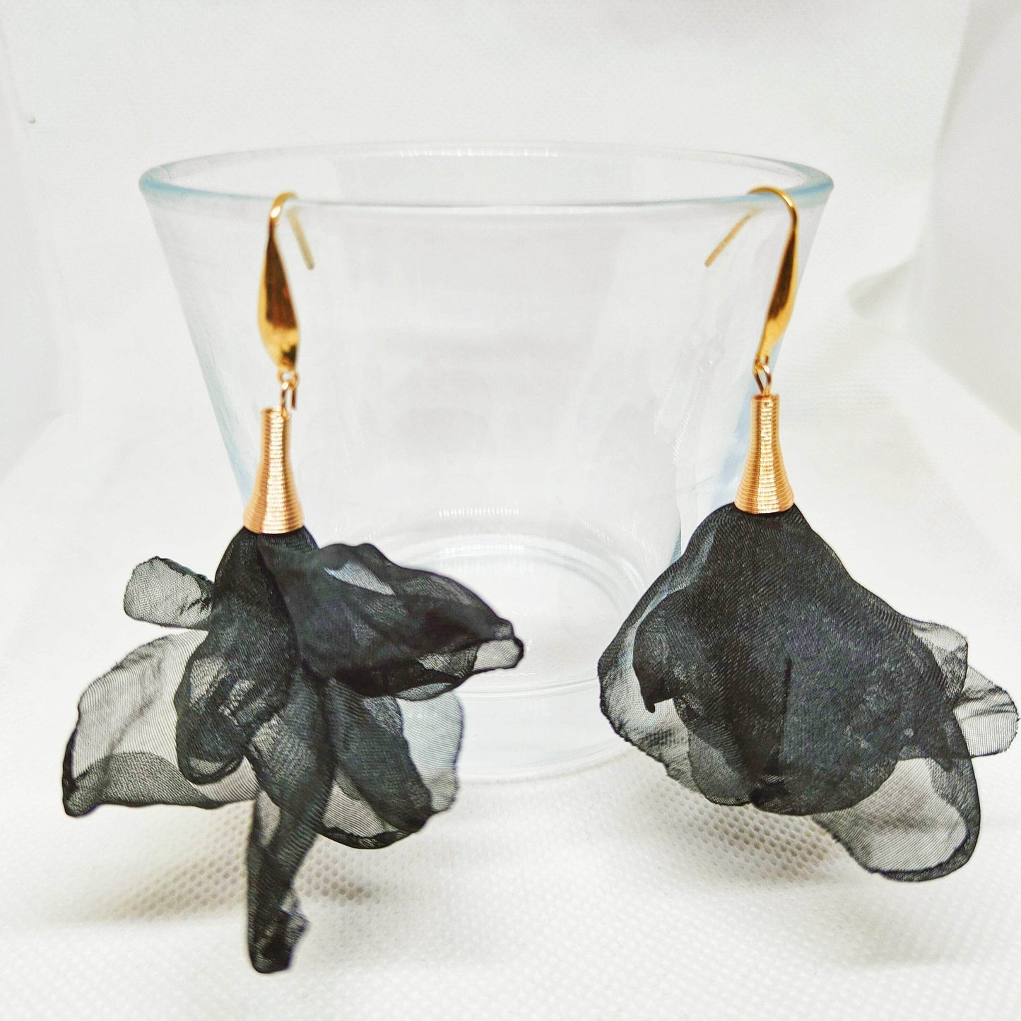 Pendientes flor de seda 8 colores - Evam Joies