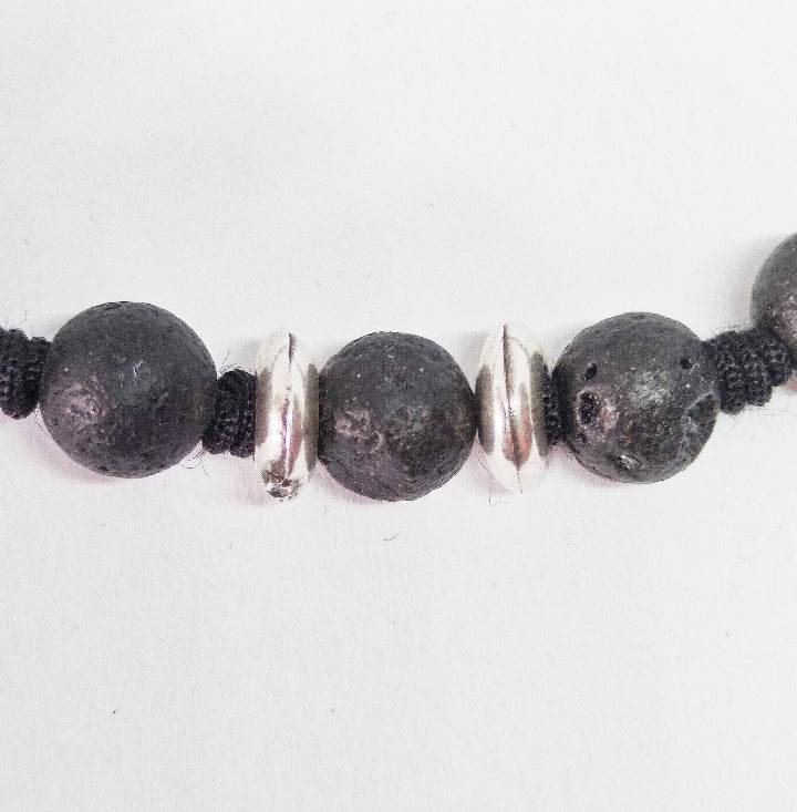 Pulsera hombre bolas negras - Evam Joies