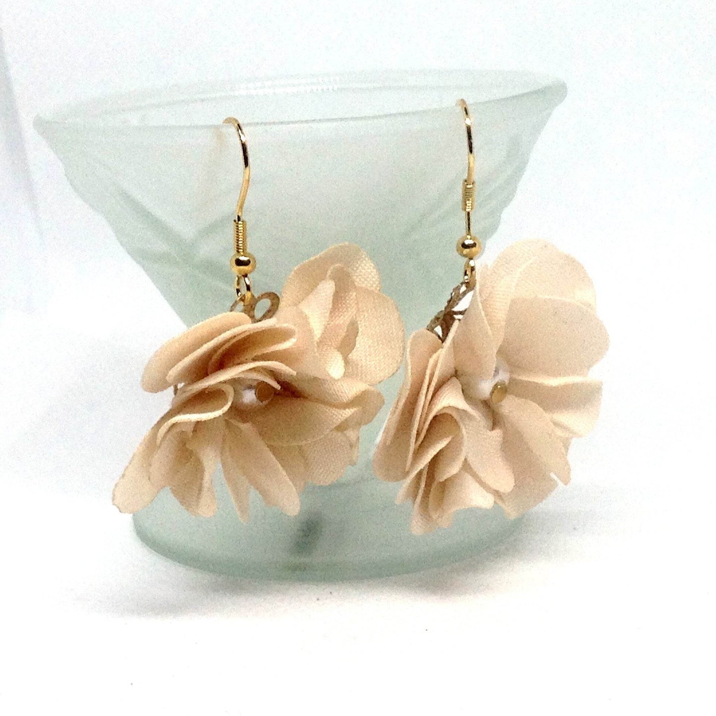 Pendientes flores de tela 7 colores - Evam Joies