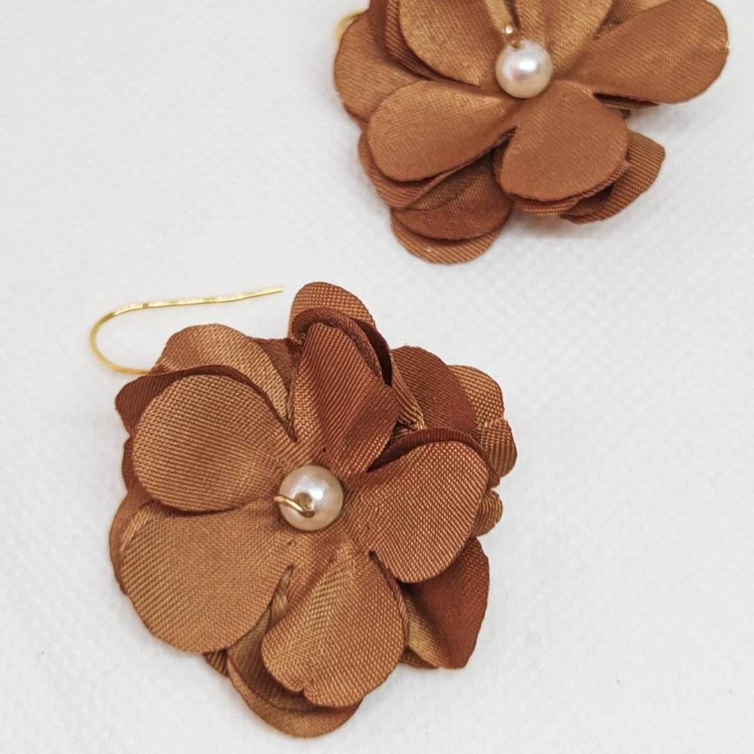 Pendientes flores de tela 7 colores - Evam Joies
