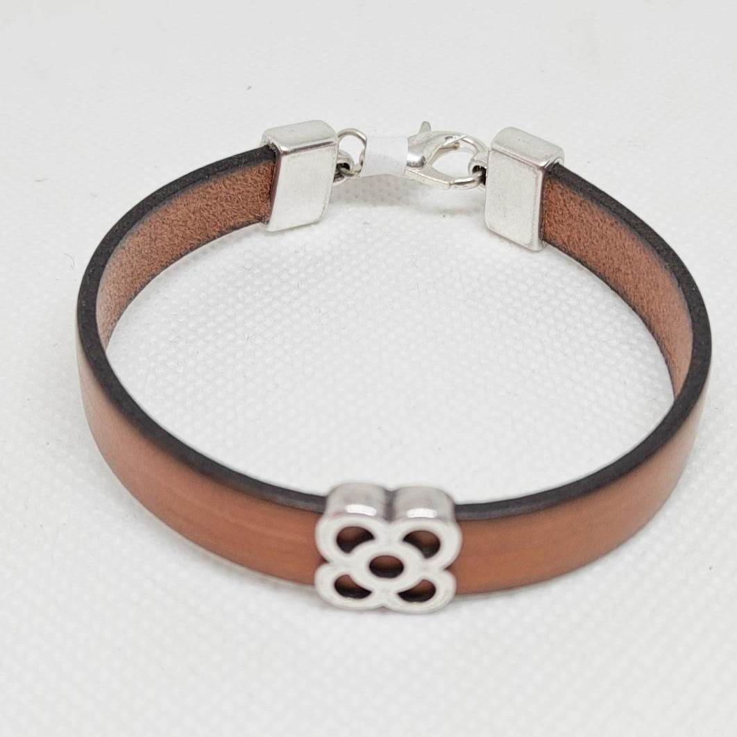 Pulsera cuero hombre baldosa Barcelona - Evam Joies
