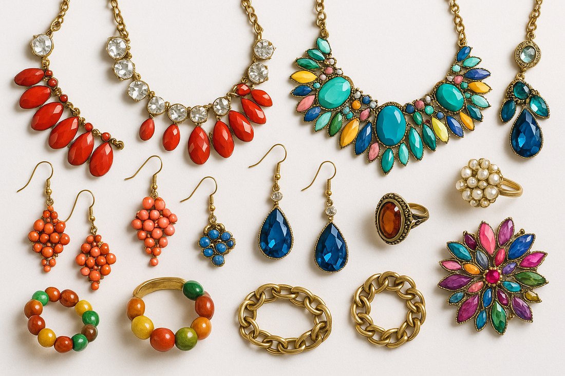 Collares, pendientes, anillos  de bisutería