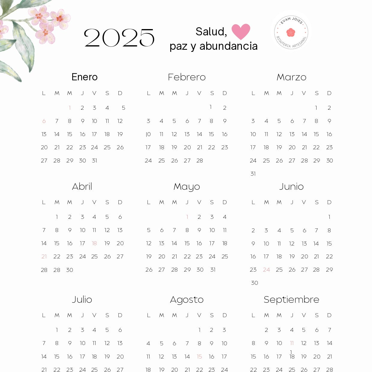 Calendario 2025