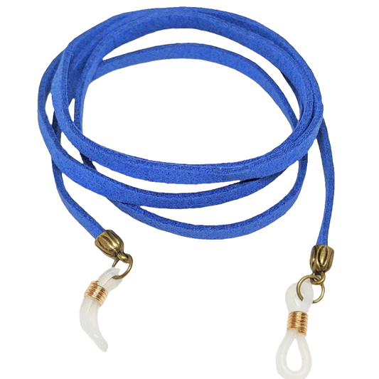 cordón para gafas de antelina azul