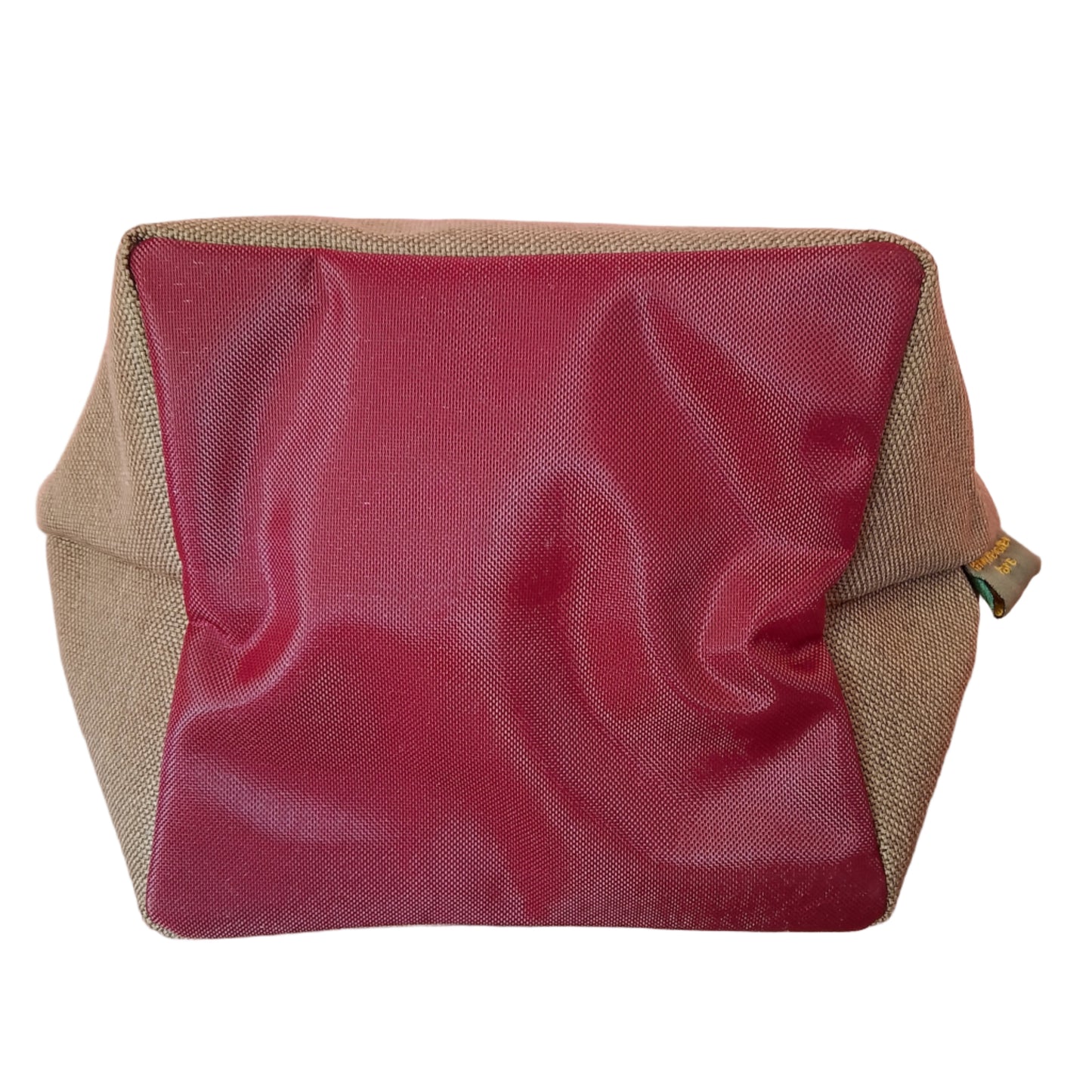 Base cuadrada de color granate del bolso de loneta verde