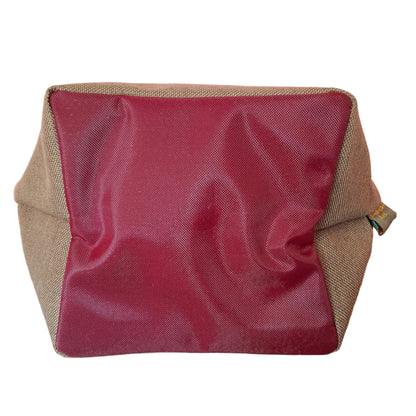 Base cuadrada de color granate del bolso de loneta verde