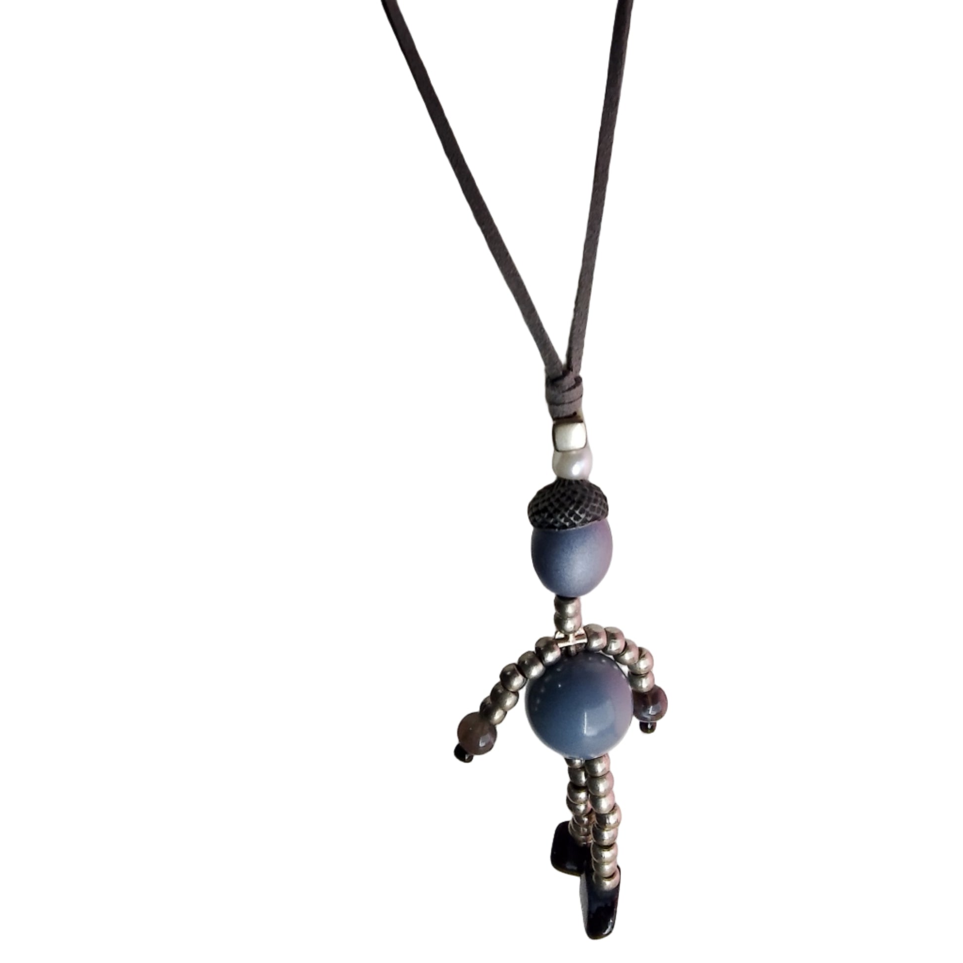 Colgante de bolas de bisutería con forma de muñeca