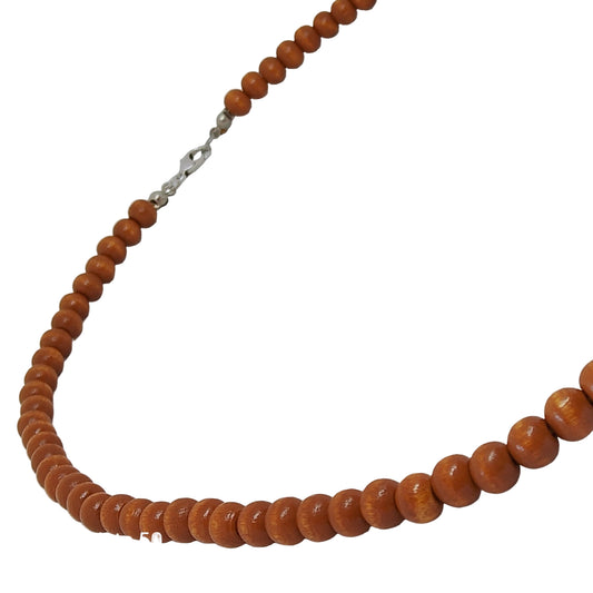 Collar de cuentas de madera unisex con cierre metálico