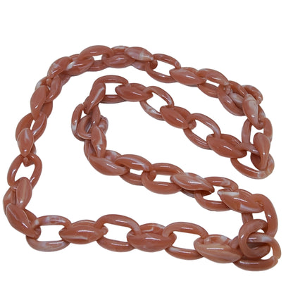 collar largo cadena acrílica rosado 