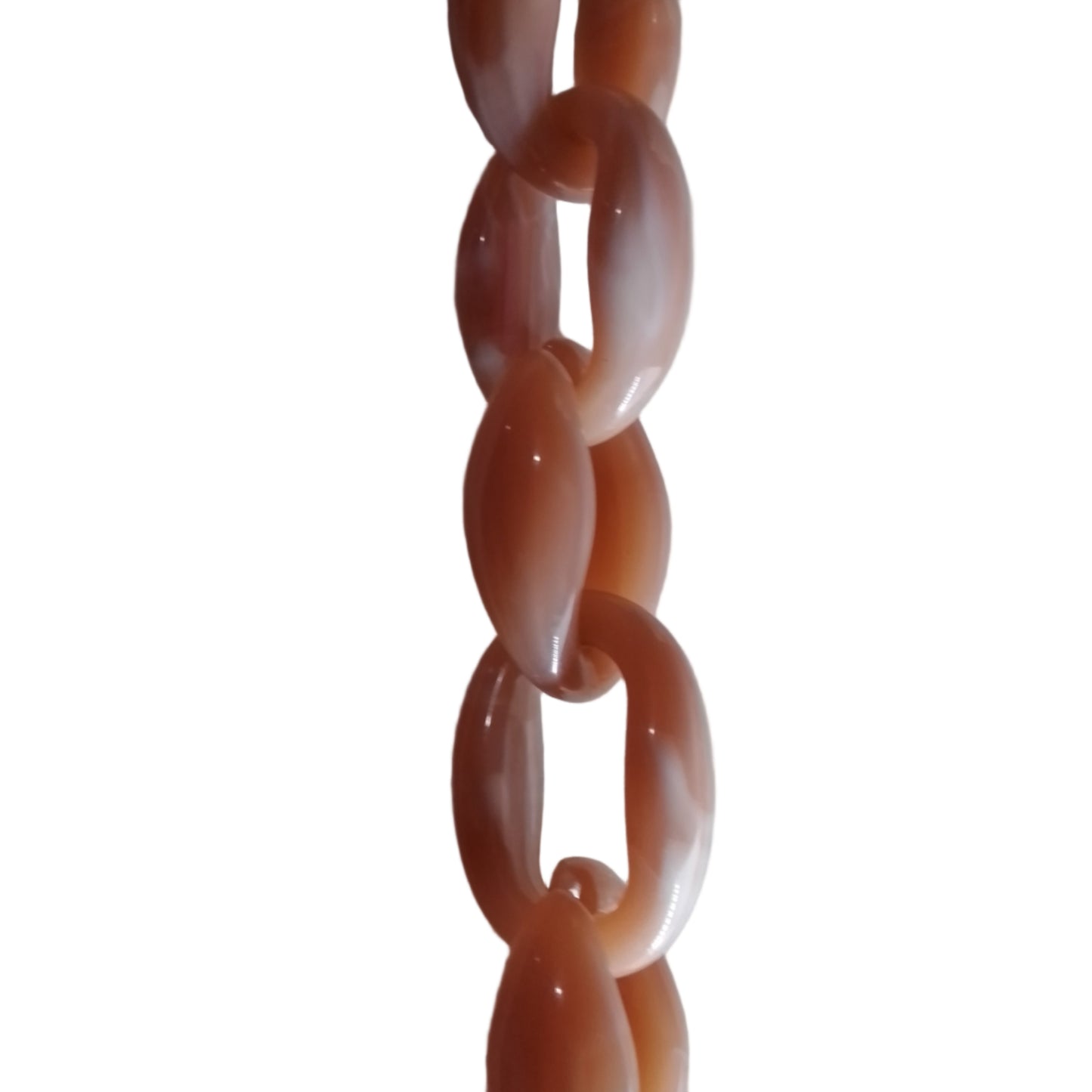 Parte de collar largo cadena acrílica rosado  